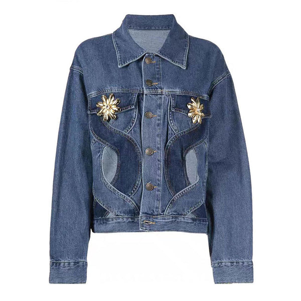 Long cut up jean on sale jacket