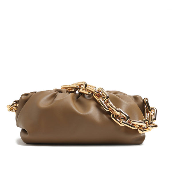 Chunky Detachable Gold Chain Pouch Clutch Bag