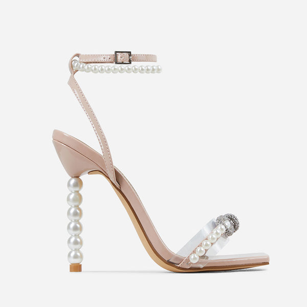 Crystal Bow High Heels PVC Transparent Open Toe Sandals