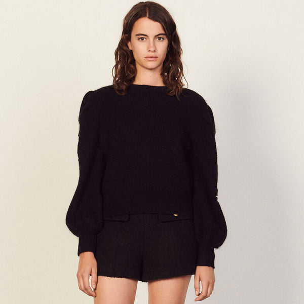 Black mohair sweater DANA - transparent jumper w/ raglan sleeves