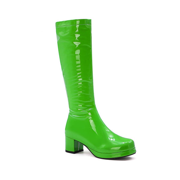 Green mid calf boots best sale