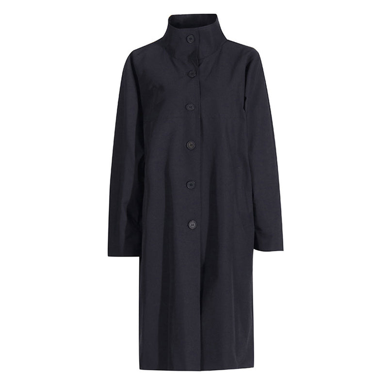 Casual High Neck Long Sleeve Single Breasted Oversized Trench Coat