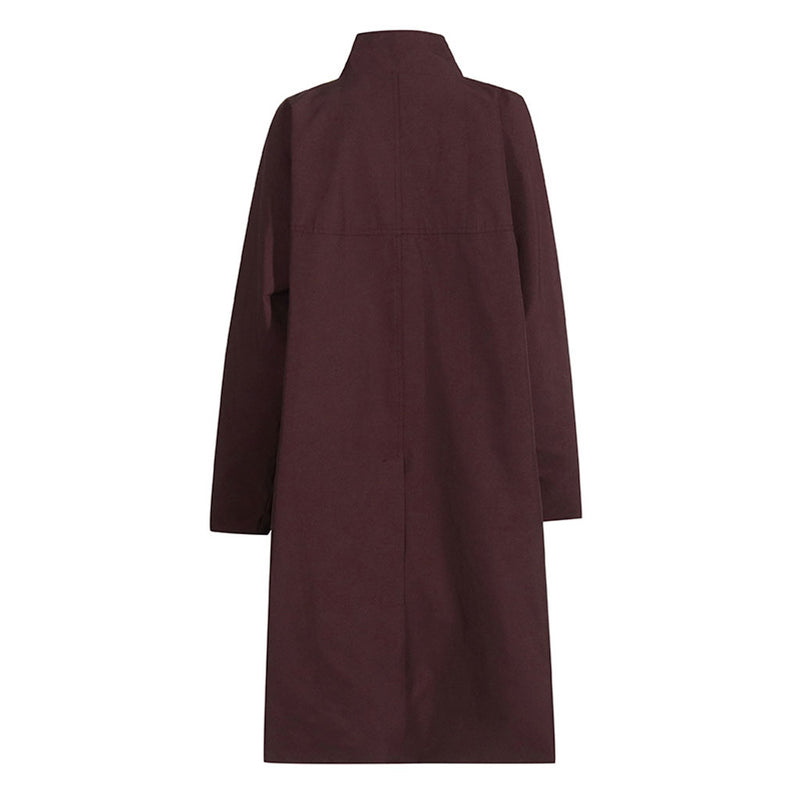 Casual High Neck Long Sleeve Single Breasted Oversized Trench Coat