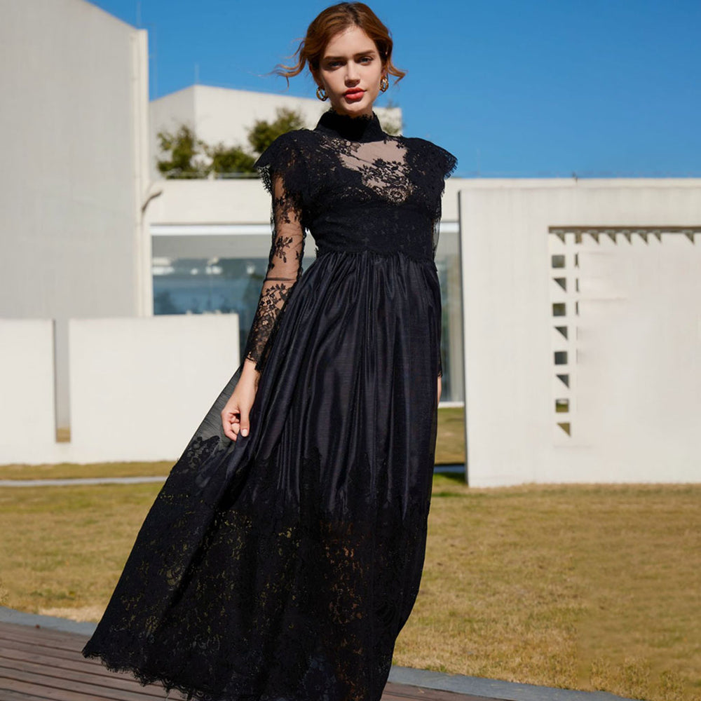 Classy black lace dress best sale