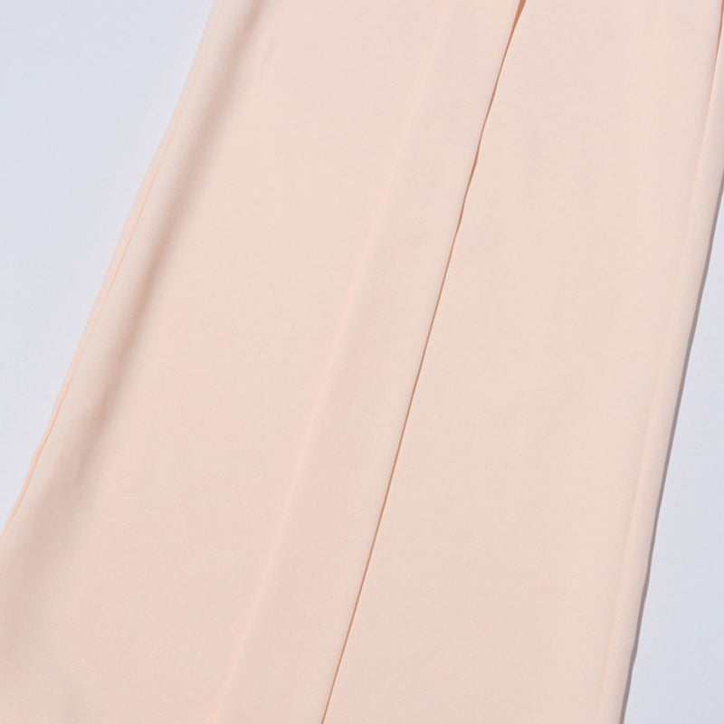 Modern Monochromatic High Waist Pleated Roll Up Hem Wide Leg Pants