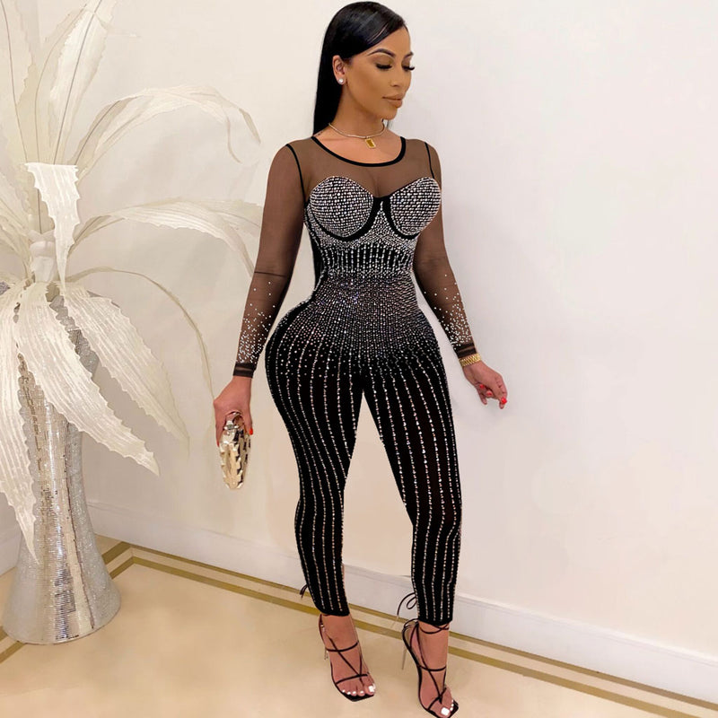 Glitter bodycon jumpsuit best sale