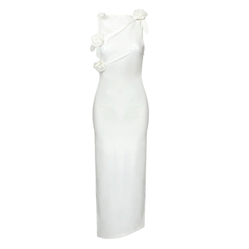 White Leather Bodycon Dress