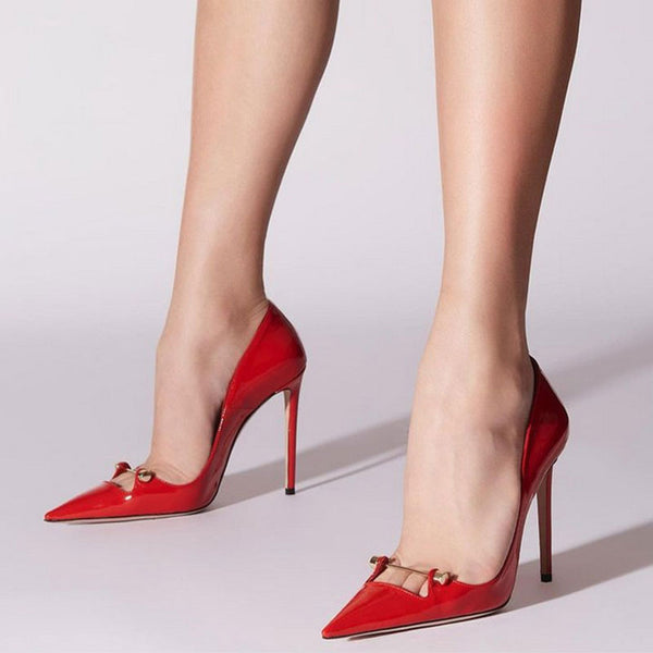 RED(V) pointed-toe point d'esprit pumps - Black