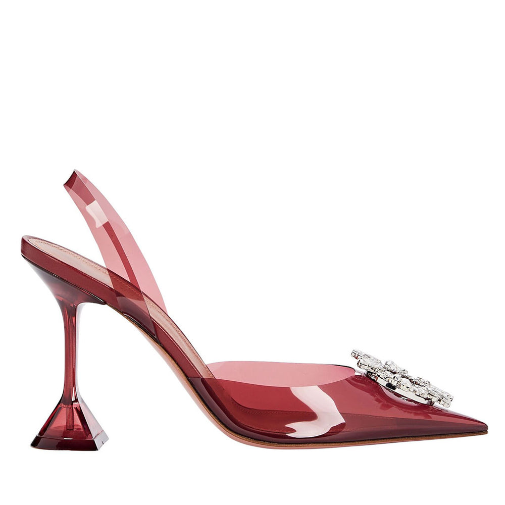 Burgundy clear heels hotsell