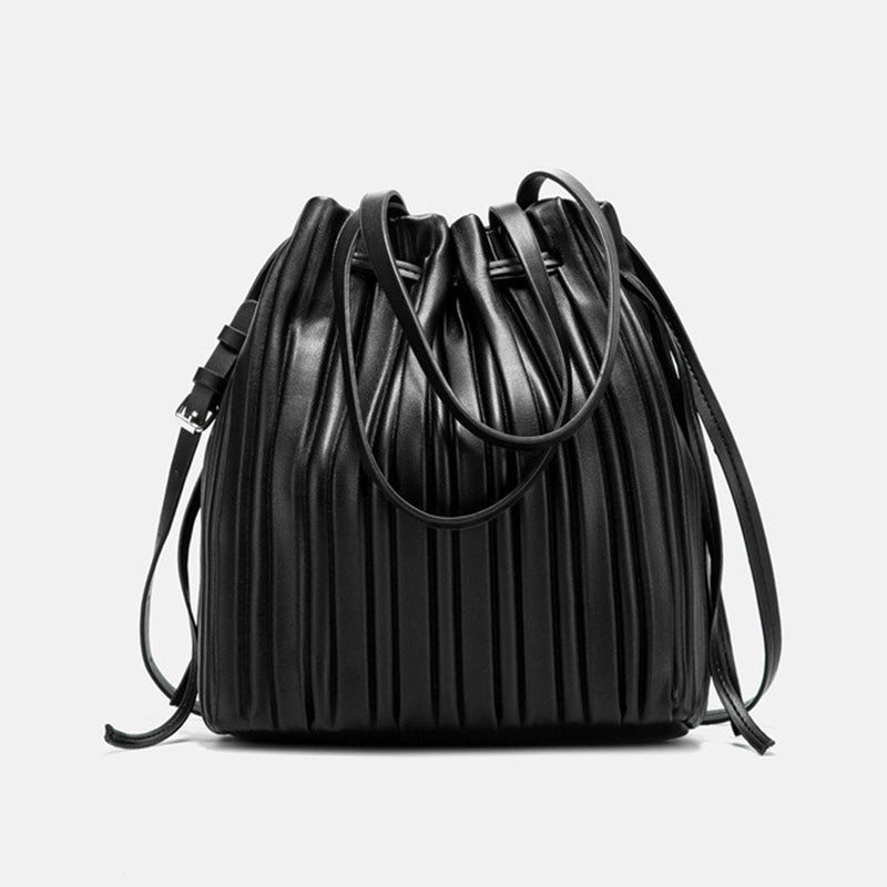 Piping Shoulder Bag_Black plain